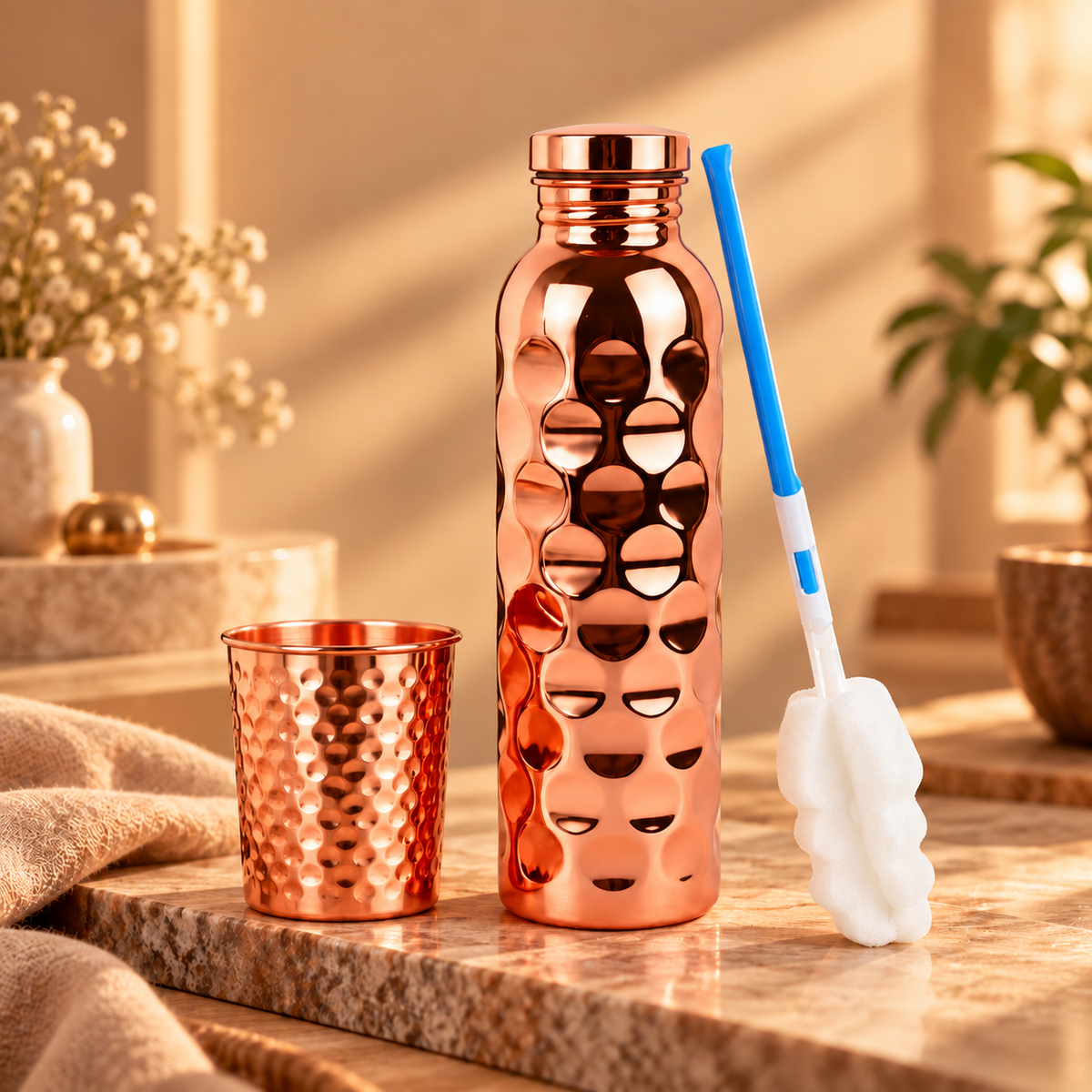 Honeycomb Bottle + Copper Cup