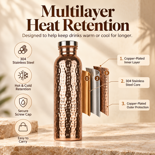 Hammered Copper Thermal Bottle