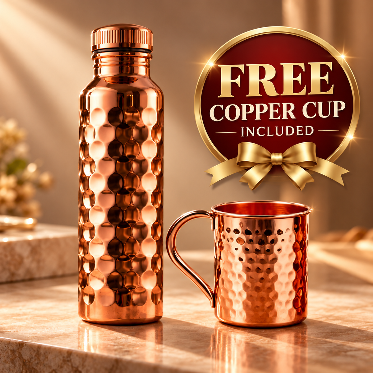 Honeycomb Bottle + Copper Cup