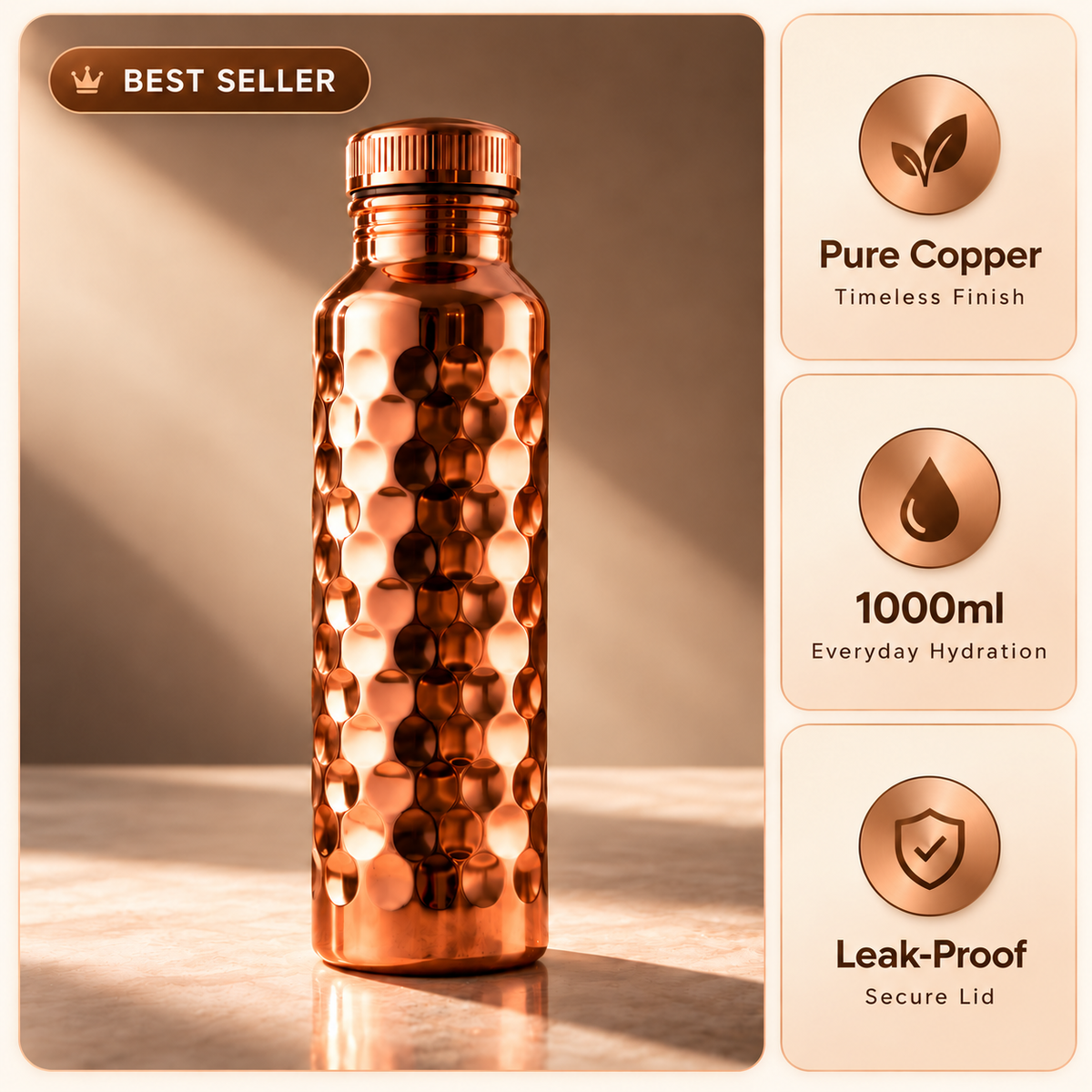 Honeycomb Bottle + Copper Cup